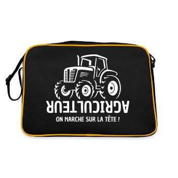 Bauer, Bauer, Bauer, Traktor - Retro Tasche - Schwarz/Gold - Hinten