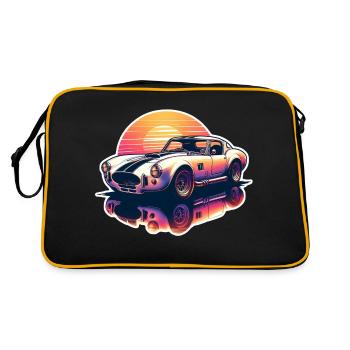 Vintage Car Sunset - Retro Bag - black/gold - Back