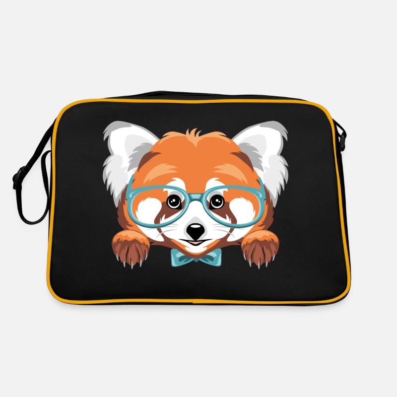 Peeking smart red panda Retro Bag
