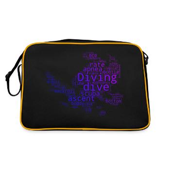 Scuba Taucher Scuba Diver Diver Free Dive - Retro Tasche - Schwarz/Gold - Hinten