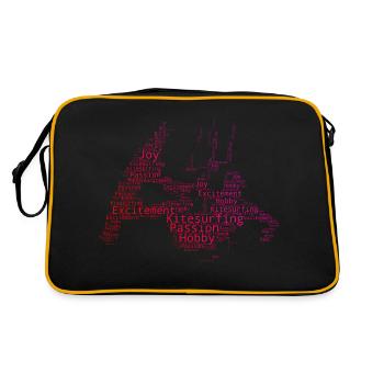Kitesurfer Kite Kitesurfing Kitesurf Kitesurfen - Retro Bag - black/gold - Back
