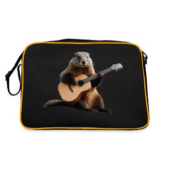 Marmot Musiker Gitarre - Retro Tasche - Schwarz/Gold - Hinten