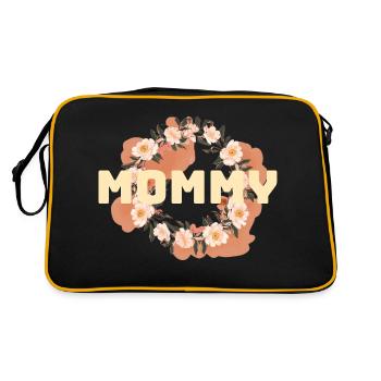 Mutterliebe im Blütenmeer - Retro Tasche - Schwarz/Gold - Hinten