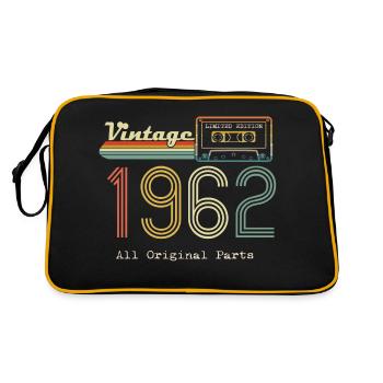 1962 Original 1962 Vintage Vintage Retro Jahrestag - Retro Tasche - Schwarz/Gold - Hinten