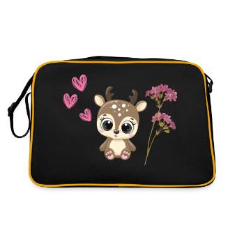 Reh - Retro Tasche - Schwarz/Gold - Hinten