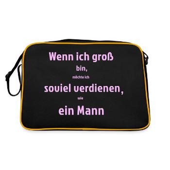Equal pay - Retro Tasche - Schwarz/Gold - Hinten