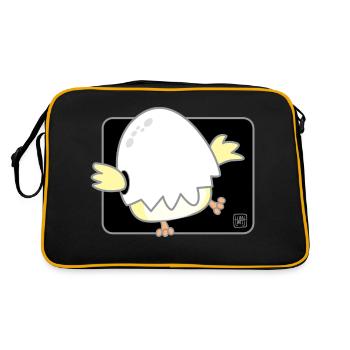 Oiseau Coréen - Style Japonais 01 - Sac Retro - noir/or - Dos