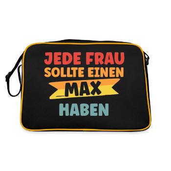 Jede Frau sollte einen Max haben - Retro Tasche - Schwarz/Gold - Hinten