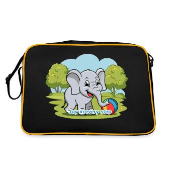 LES ÉLÉPHANTS, LA JOIE À CHAQUE PAS - Sac Retro - noir/or - Dos