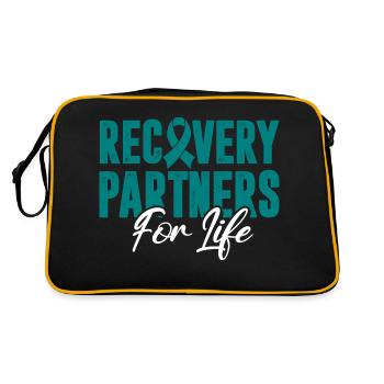 Recovery Partners For Life Addiction - Retro Tasche - Schwarz/Gold - Hinten