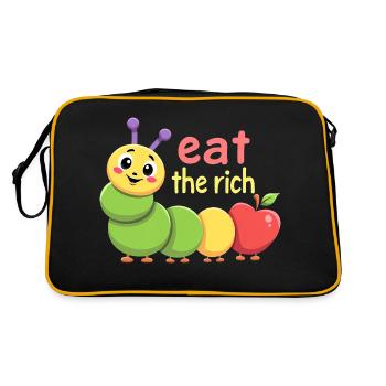 Ver affamé - Chenille Kawaii - Sac Retro - noir/or - Dos