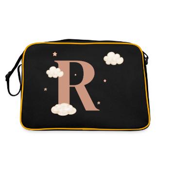 Lettre r nuages étoiles - Sac Retro - noir/or - Dos