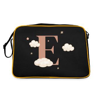 Lettre e nuages étoiles - Sac Retro - noir/or - Dos