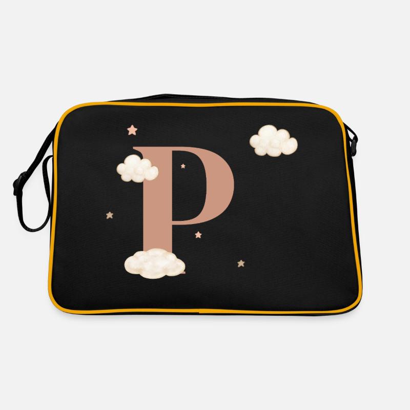 Letter p clouds stars Retro Bag