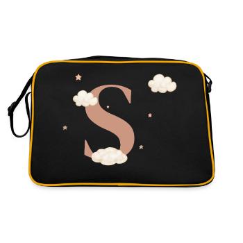 Letter s clouds stars - Retro Bag - black/gold - Back