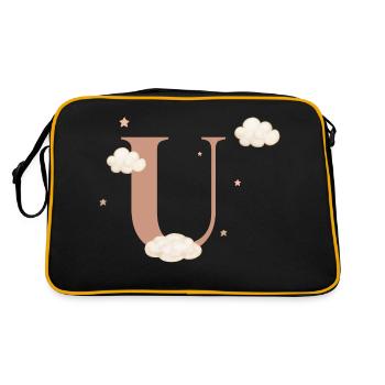 Letter u clouds stars - Retro Bag - black/gold - Back