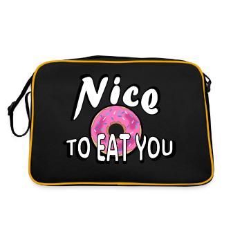 Nice to eat you (Donut) - Retro Bag - black/gold - Back