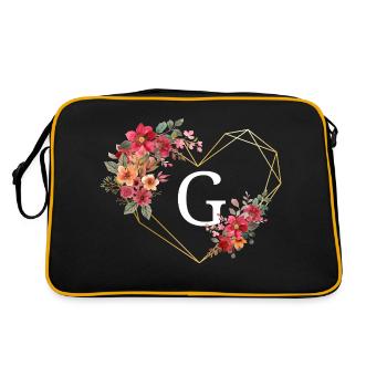 Lettre g cœur doré floral - Sac Retro - noir/or - Dos
