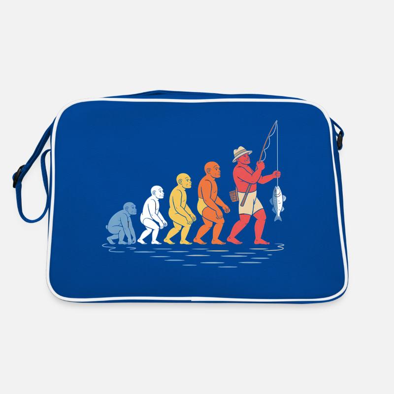 Évolution de la pêche du pêcheur humain drôle Sac Retro
