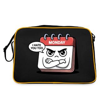 Monday Hates You Too Funny Calendar Day - Retro Bag - black/gold - Back