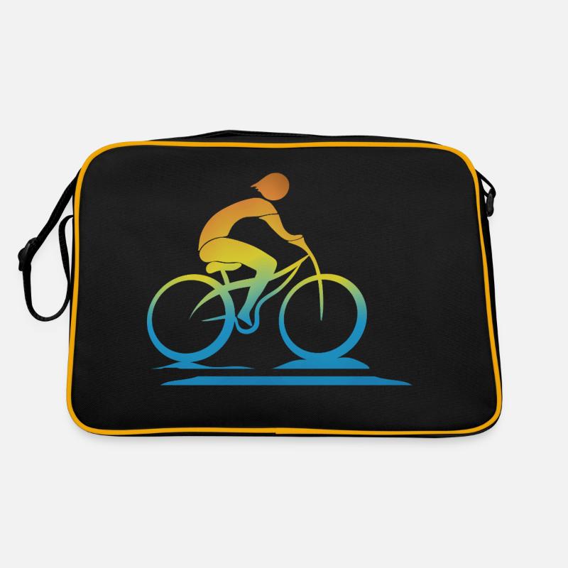 Radfahrer - Retro Tasche - Schwarz/Gold