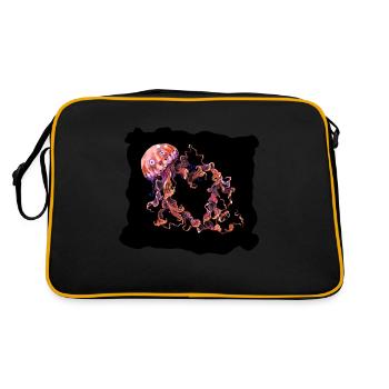 Knuddel Qualle - Retro Tasche - Schwarz/Gold - Hinten