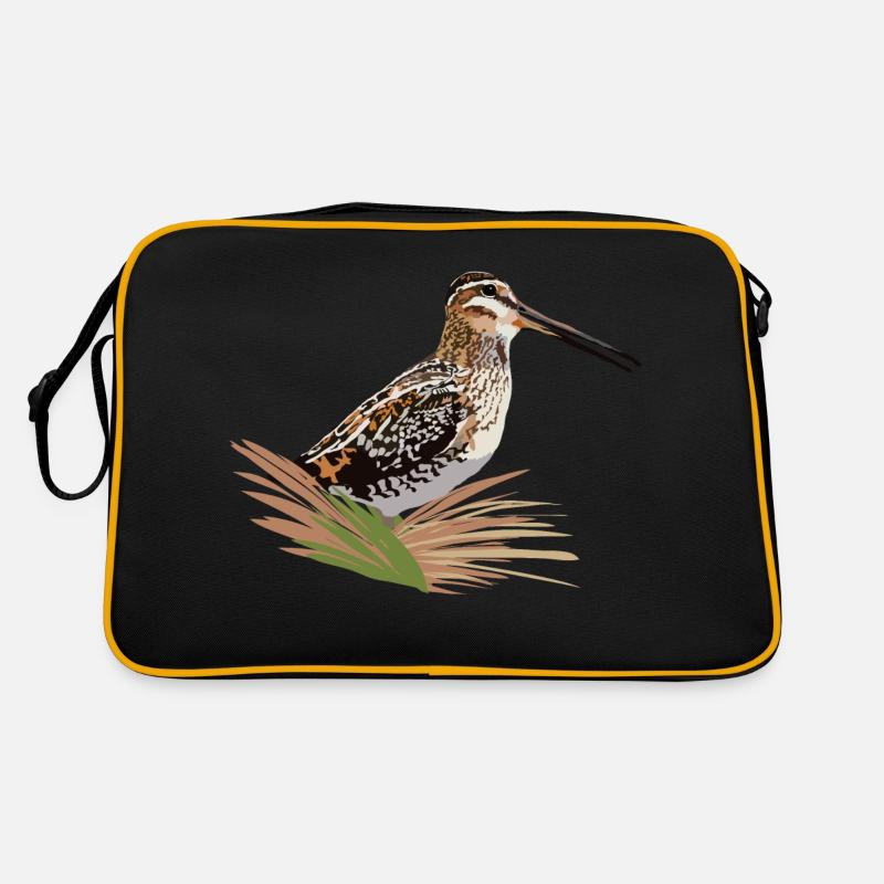 Doppelschnepfe - Retro Tasche - Schwarz/Gold