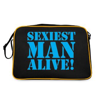 sexiest man alive - Retro Tasche - Schwarz/Gold - Hinten