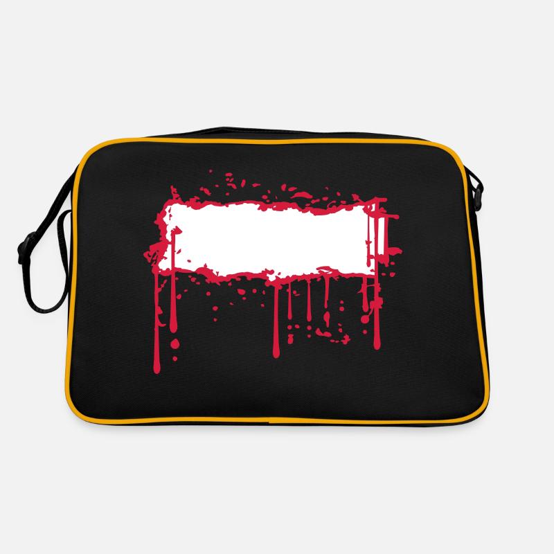 Shield blood frame border text field name scream Retro Bag