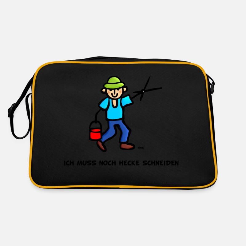 Hecke schneiden - Retro Tasche - Schwarz/Gold