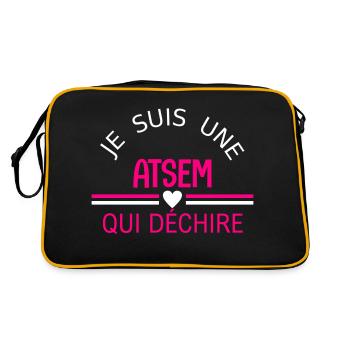 je suis une atsem qui déchire - Sac Retro - noir/or - Dos