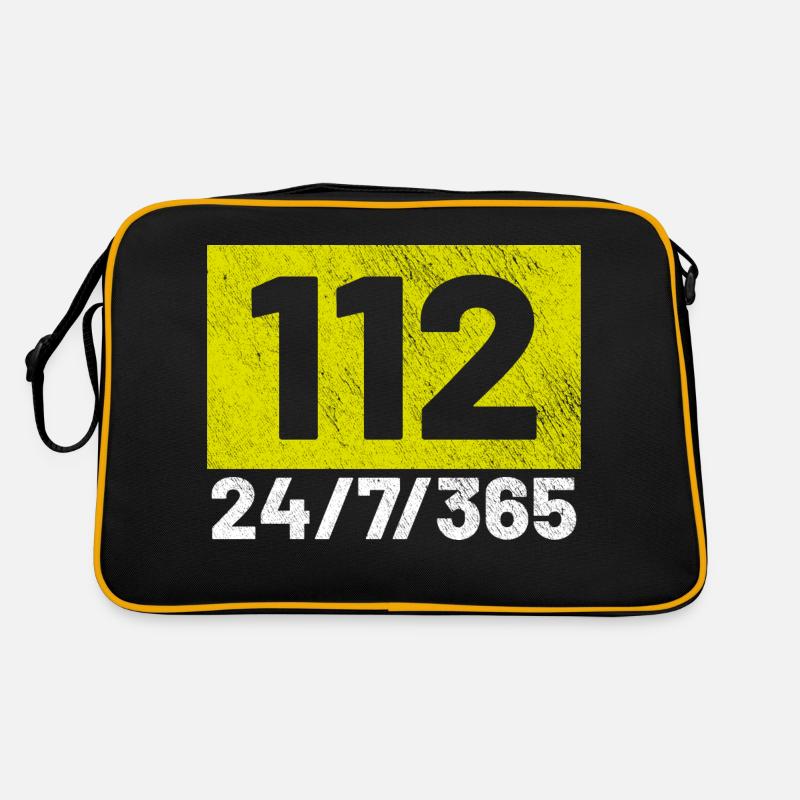 112 24 7 fire brigade Retro Bag
