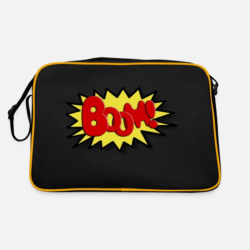 Boom Comicstyle Comicfigur Lichtenstein Pop Art - Retro Tasche - Schwarz/Gold