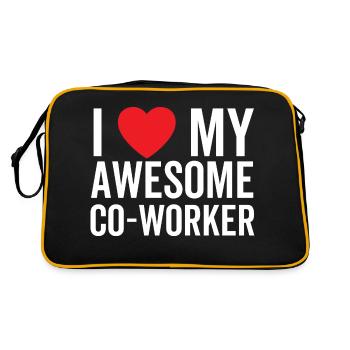 I Love My Awesome Co-Worker - Retro Bag - black/gold - Back