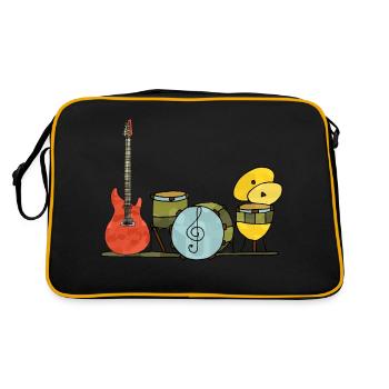 Musikinstrumente - Retro Tasche - Schwarz/Gold - Hinten