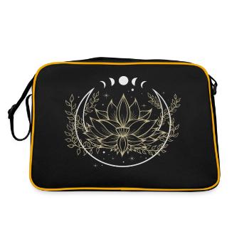 Mond Blume Lotus - Retro Tasche - Schwarz/Gold - Hinten
