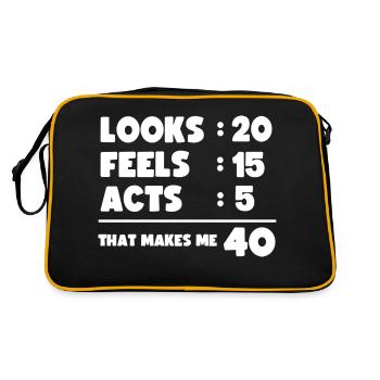 40e anniversaire Humour drôle - Sac Retro - noir/or - Dos