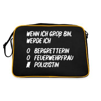 Ich werde Polizistin - Retro Tasche - Schwarz/Gold - Hinten