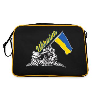 ukrainische flagge hissen - Retro Tasche - Schwarz/Gold - Hinten