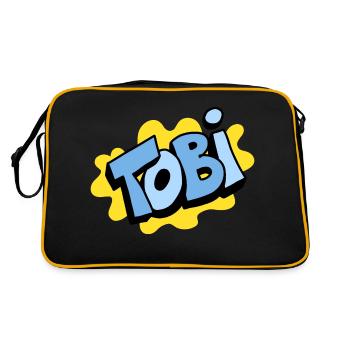 Grafitti Name Tobi - Retro Tasche - Schwarz/Gold - Hinten