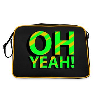 OH YEAH! - Retro Tasche - Schwarz/Gold - Hinten