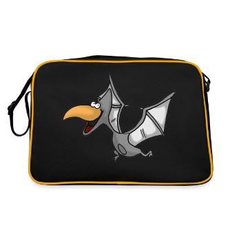 Flugsaurier - Retro Tasche - Schwarz/Gold - Hinten
