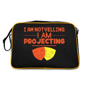 Ich schreie nicht, ich projiziere für Schauspieler und - Retro Tasche - Schwarz/Gold - Hinten