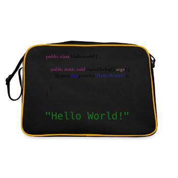 Hello World Code - Retro Tasche - Schwarz/Gold - Hinten