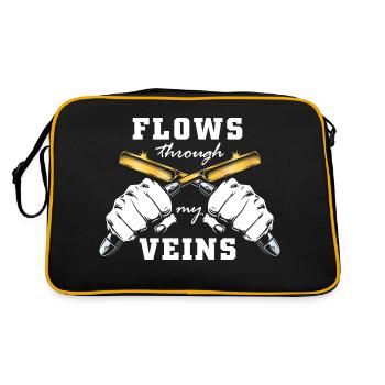 coule dans mes veines Design pour un barbier ou - Sac Retro - noir/or - Dos