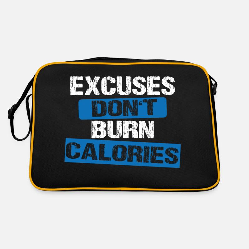 Excuses don't burn calories Retro Tasche