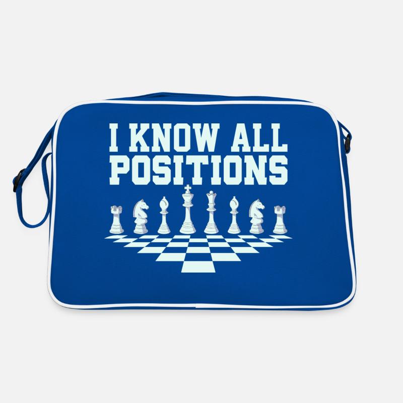 I Know All Positions Chess Player Chess Board Retro Tasche