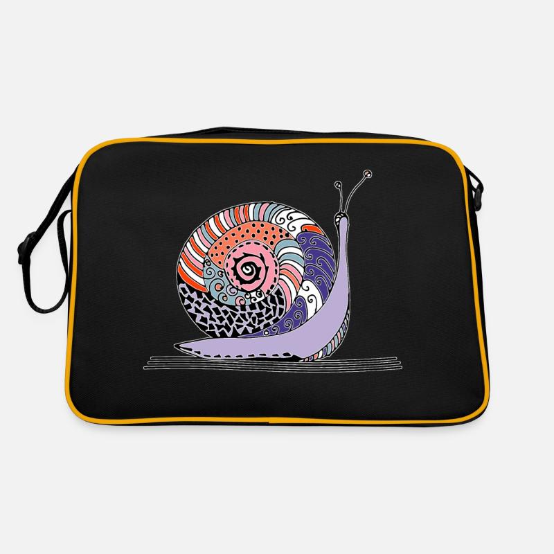 Schnecke - Retro Tasche - Schwarz/Gold