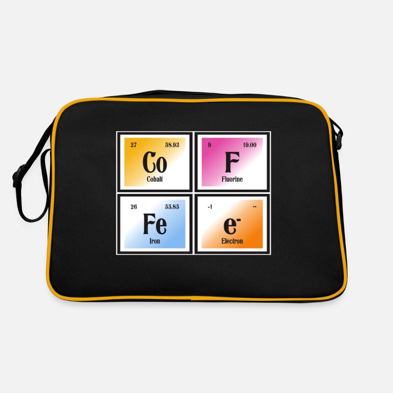 Kaffee | Periodensystem der Elemente - Retro Tasche - Schwarz/Gold