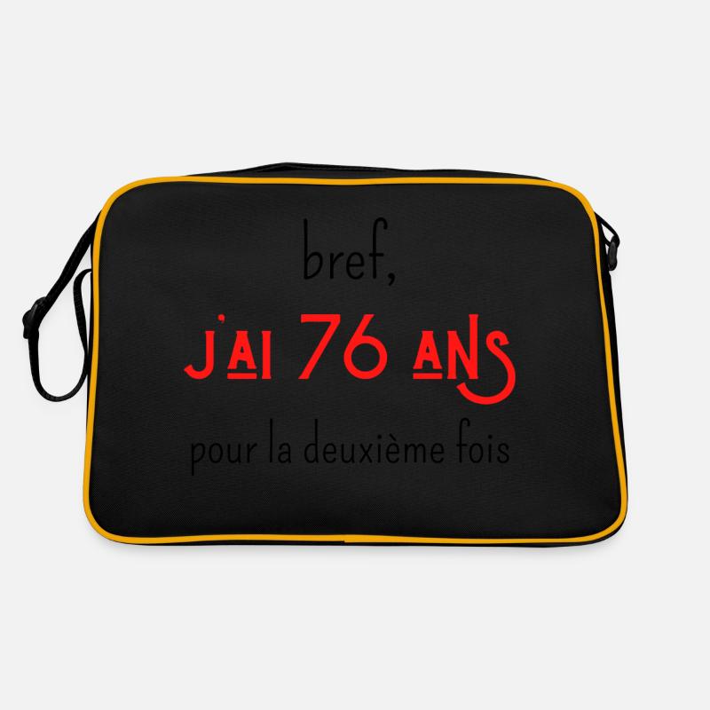 bref j'ai 76 ans pour la deuxième fois - Sac Retro - noir/or